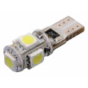 Compass Žárovka 5 SMD LED 12V T10 s rezistorem CAN-BUS ready bílá