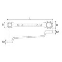 Klíč očkový 20x22 mm ohnutý