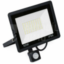 Superlight LED reflektor černý 50W s čidlem pohybu a soumraku IP66 4750 lm 220V