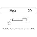 Vložka do zásuvky-klíče  nátrčné 7-19mm, 10ks CrV