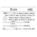 Vložka do zásuvky-sada závitníků a kruhových závitových čelistí 35 ks, HCS